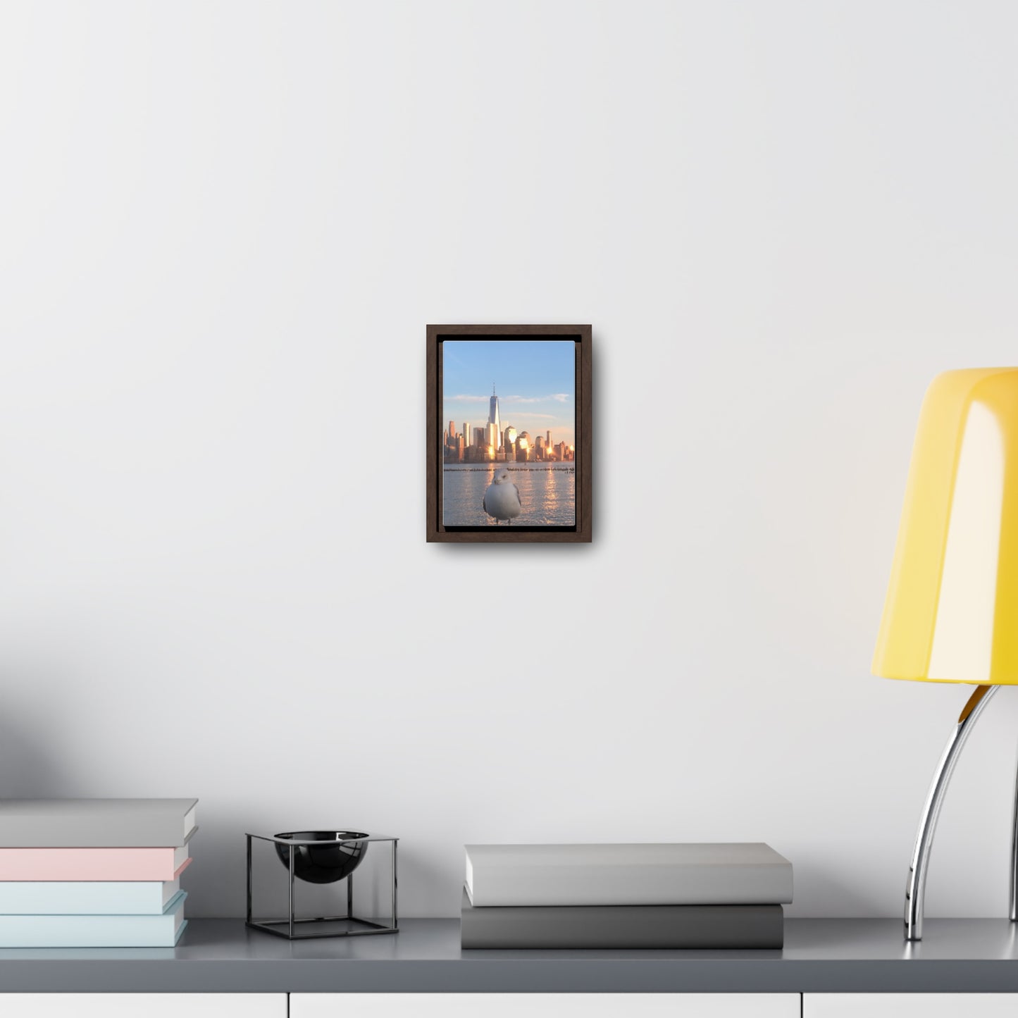 New York City, seagull, Manhattan Skyline picture, canvas print.