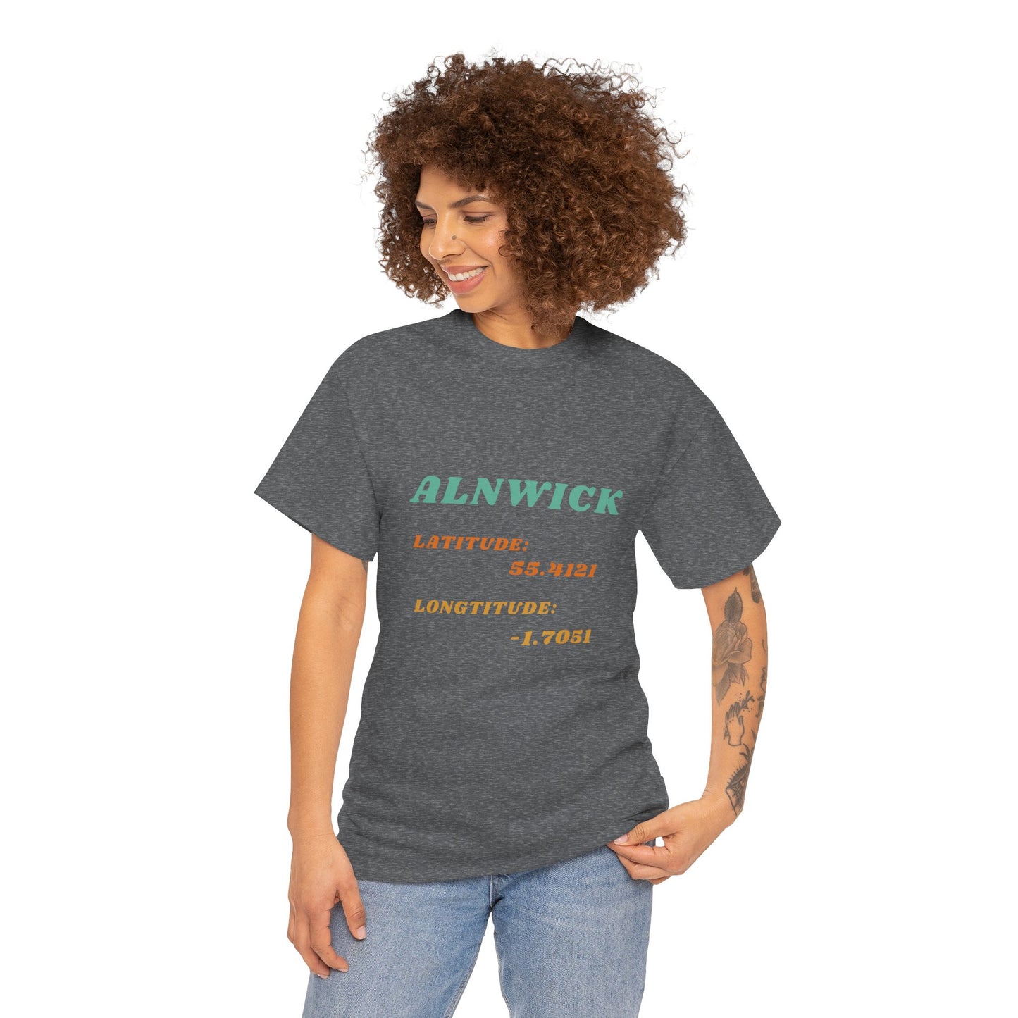 Alnwick Latitude and Longitude Unisex Tee