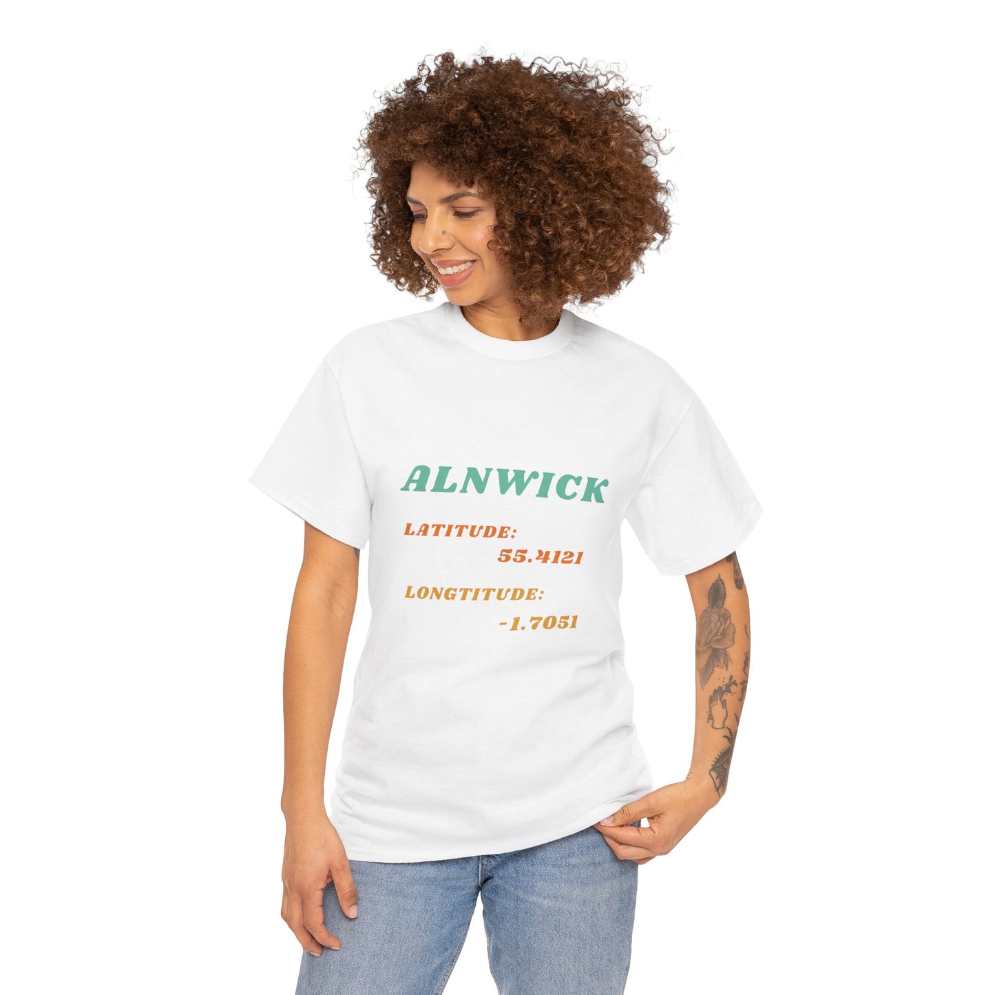 Alnwick Latitude and Longitude Unisex Tee