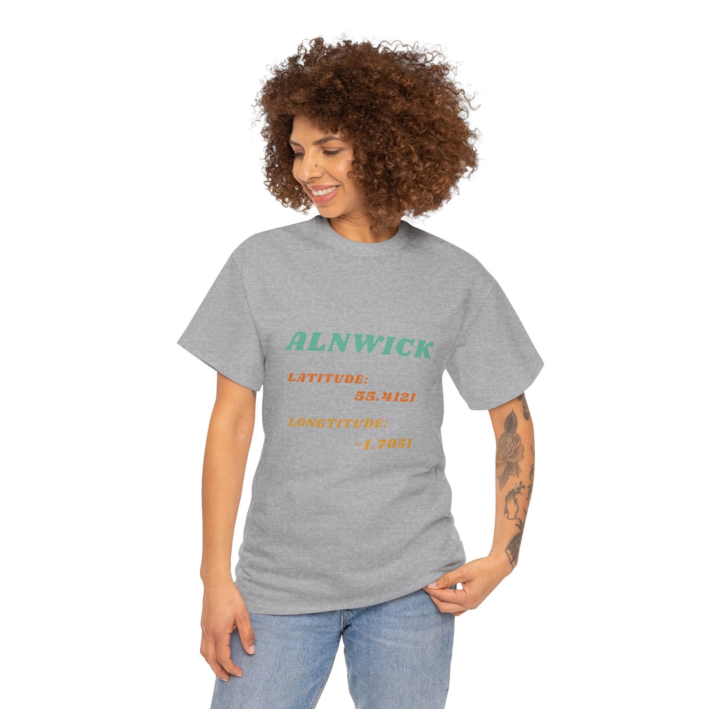 Alnwick Latitude and Longitude Unisex Tee